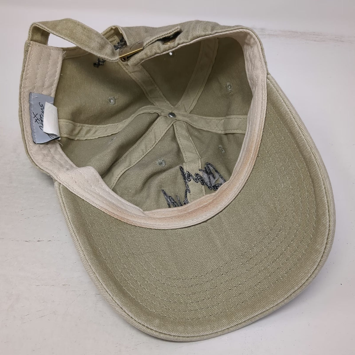 Atticus Baseball Cap Beige One Size Stay Wild Script Embroidered Hat Slideback