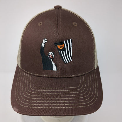 Lindo Lids Snapback Mesh Back Trucker Hat Brown One Size Embroidered