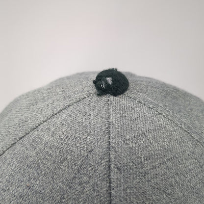 Adidas Snapback Gray One Size Black Flat Brim Trefoil Wool Blend Logo Hat