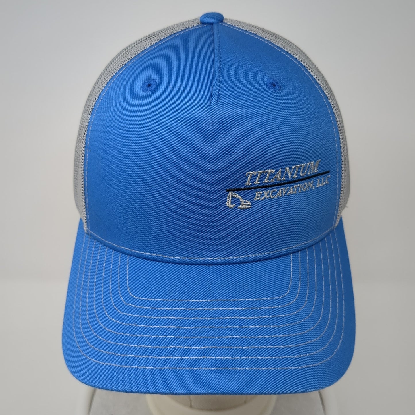 Titanium Excavation LLC Snapback Trucker Hat Blue One Size Mesh Back