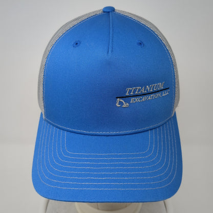 Titanium Excavation LLC Snapback Trucker Hat Blue One Size Mesh Back