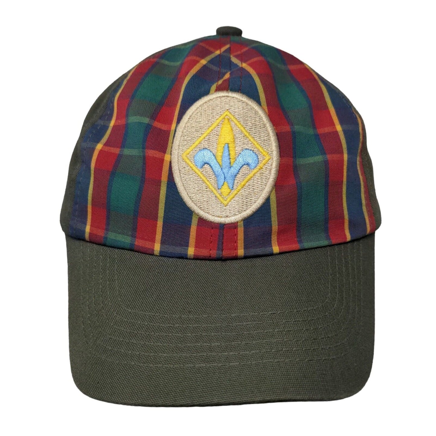 Boy Scouts Of America Webelo Strapback Hat Green S-M Embroidered Plaid 6 Panel