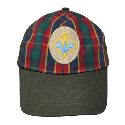 Boy Scouts Of America Webelo Strapback Hat Green S-M Embroidered Plaid 6 Panel