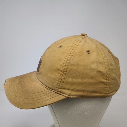 Carhartt Baseball Cap Brown One Size Strapback Leather Patch Logo Canvas Hat