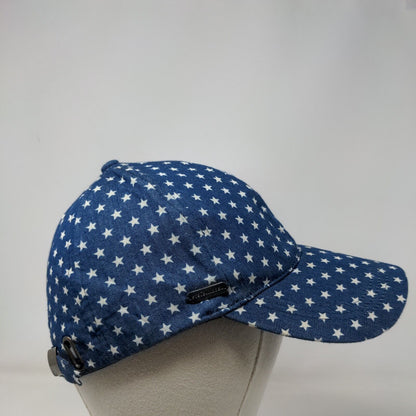 Steve Madden Slideback Hat Blue One Size White Stars All Over Print
