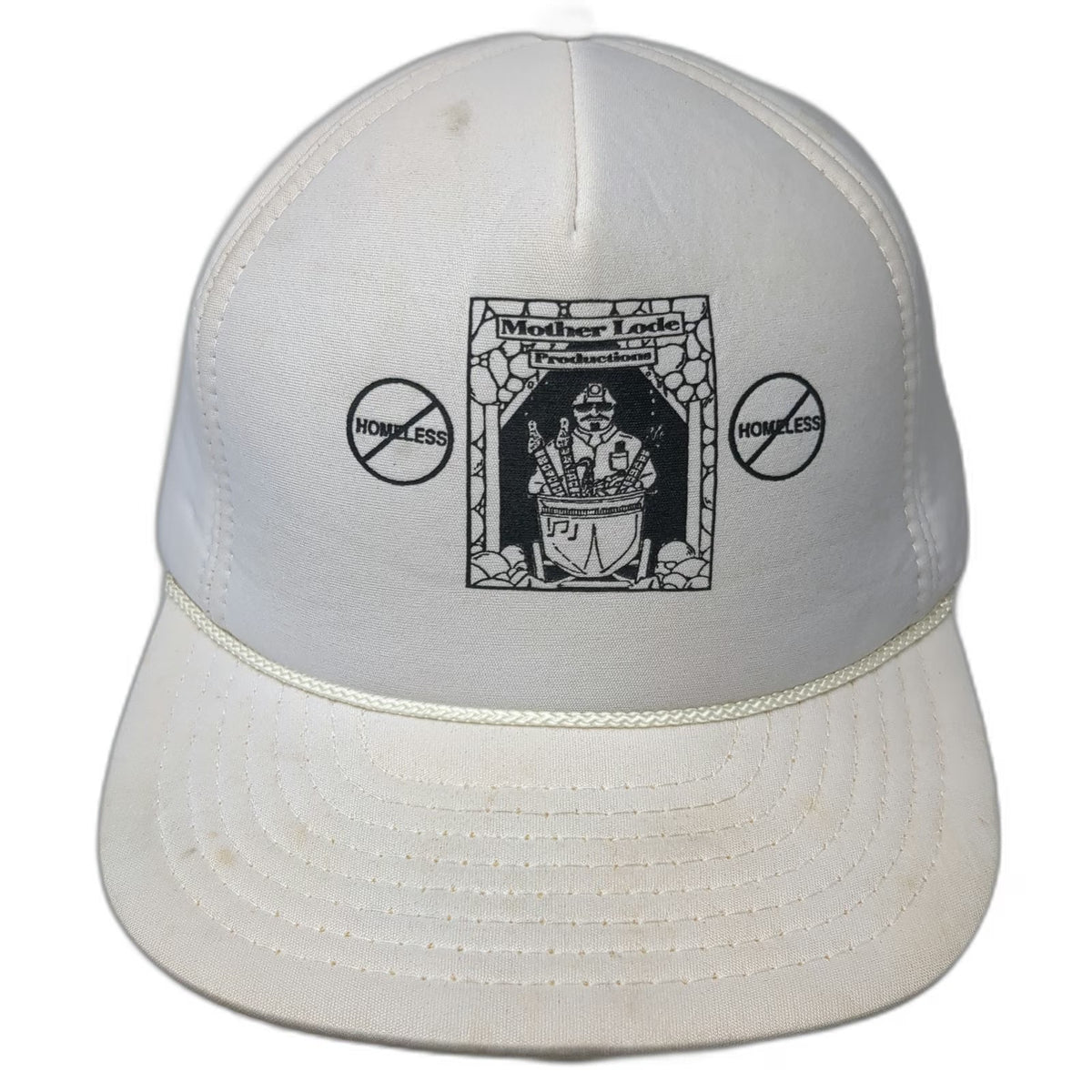 Nissin Trucker White One Size Mother Lode Productions Miner Graphic Rope Hat