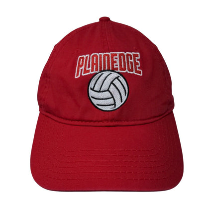 Plainedge Vovou Slideback Hat Red OSFM Adjustable Embroidered Otto