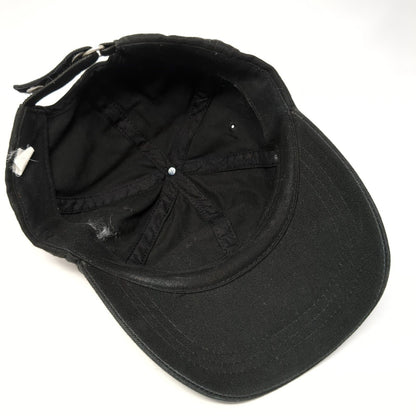 Unbranded Strapback Hat Black One Size Adjustable Vented Holes 6 Panel Blank
