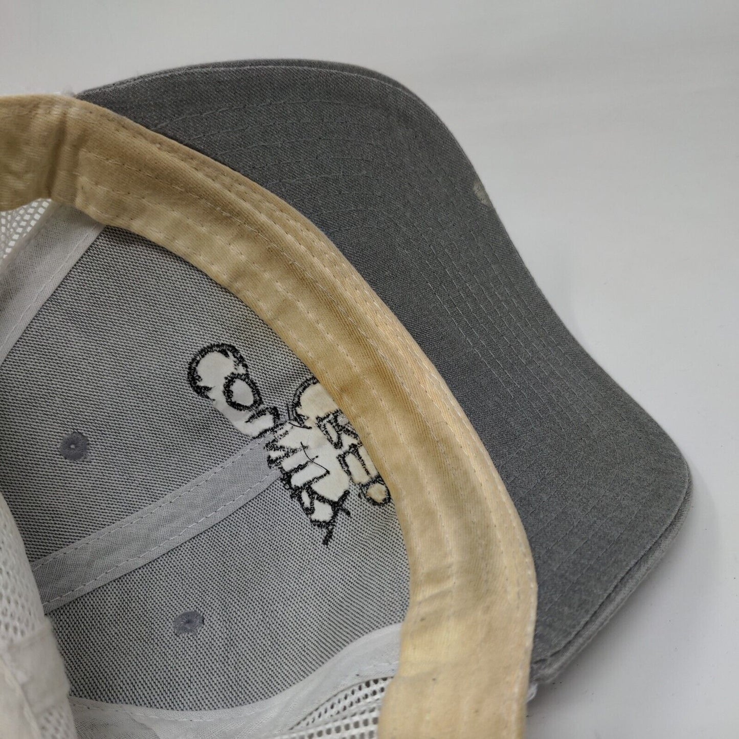 Country Cred Snapback Mesh Back Trucker Hat Gray OSFM Embroidered