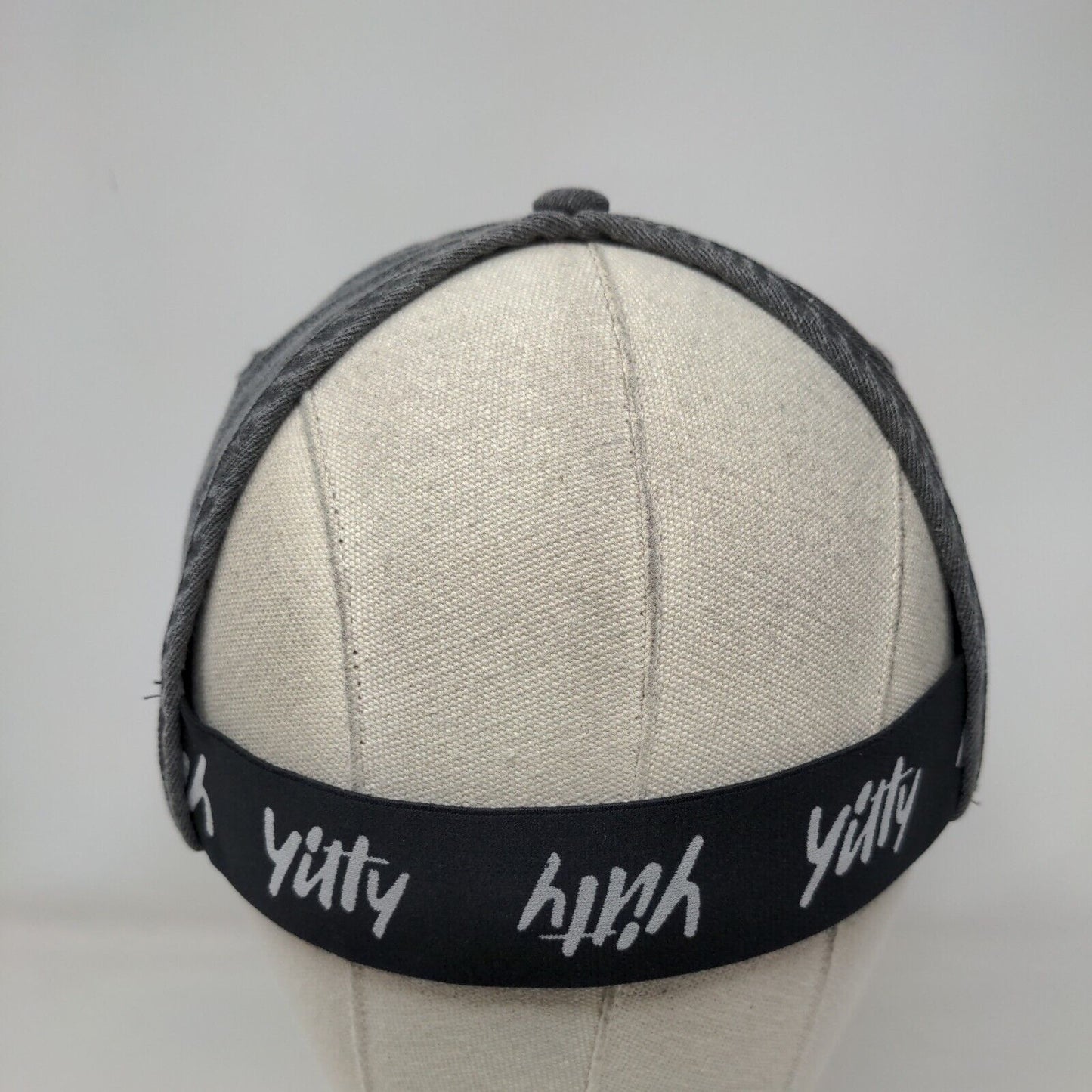 Yitty Ponytail Strapback Hat Gray One Size Stretch Embroidered Vented Holes