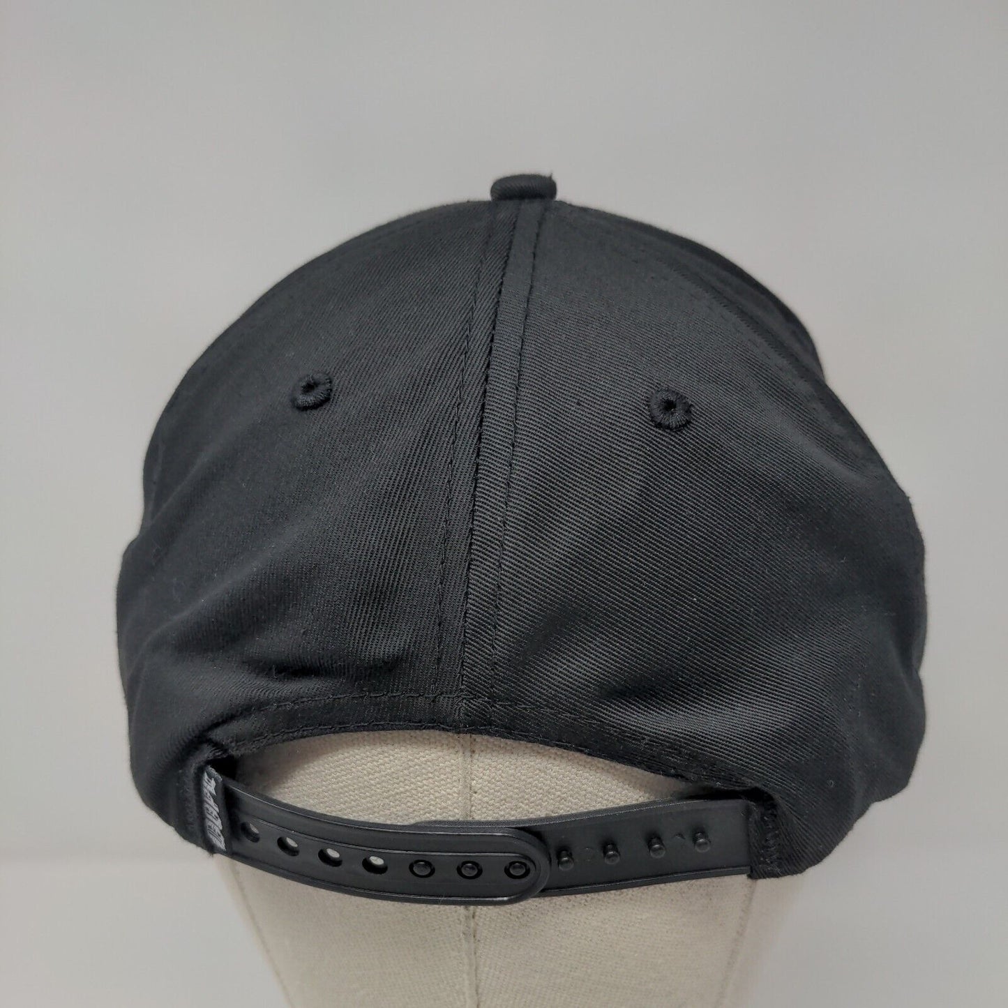DOPE Snapback Hat Black One Size Adjustable Embroidered Vented Holes