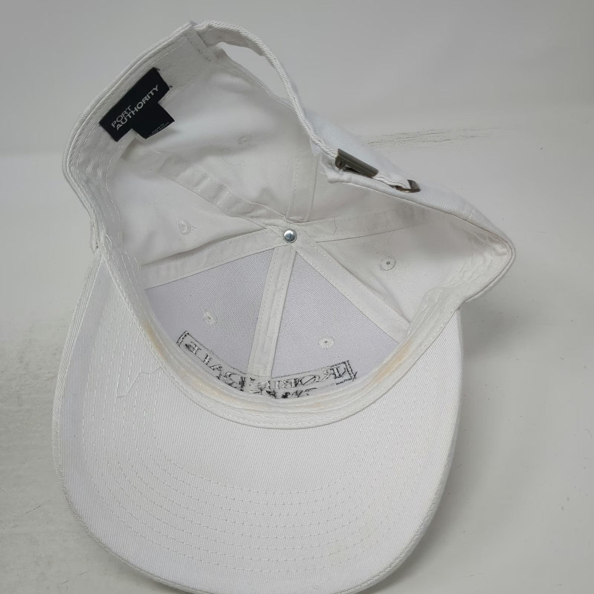 Port Authority Baseball Cap White One Size Robindale Media Logo Slideback Hat