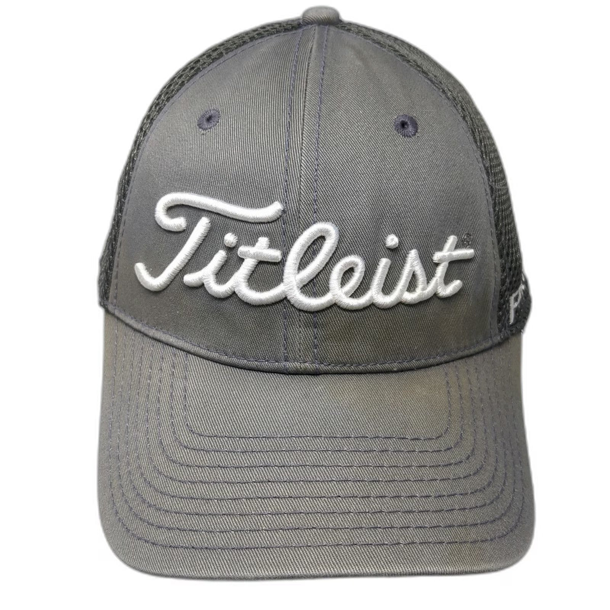 New Era Baseball Cap Gray M Titleist Golf Pro V1 FootJoy FJ Mesh Stretch Fit hat
