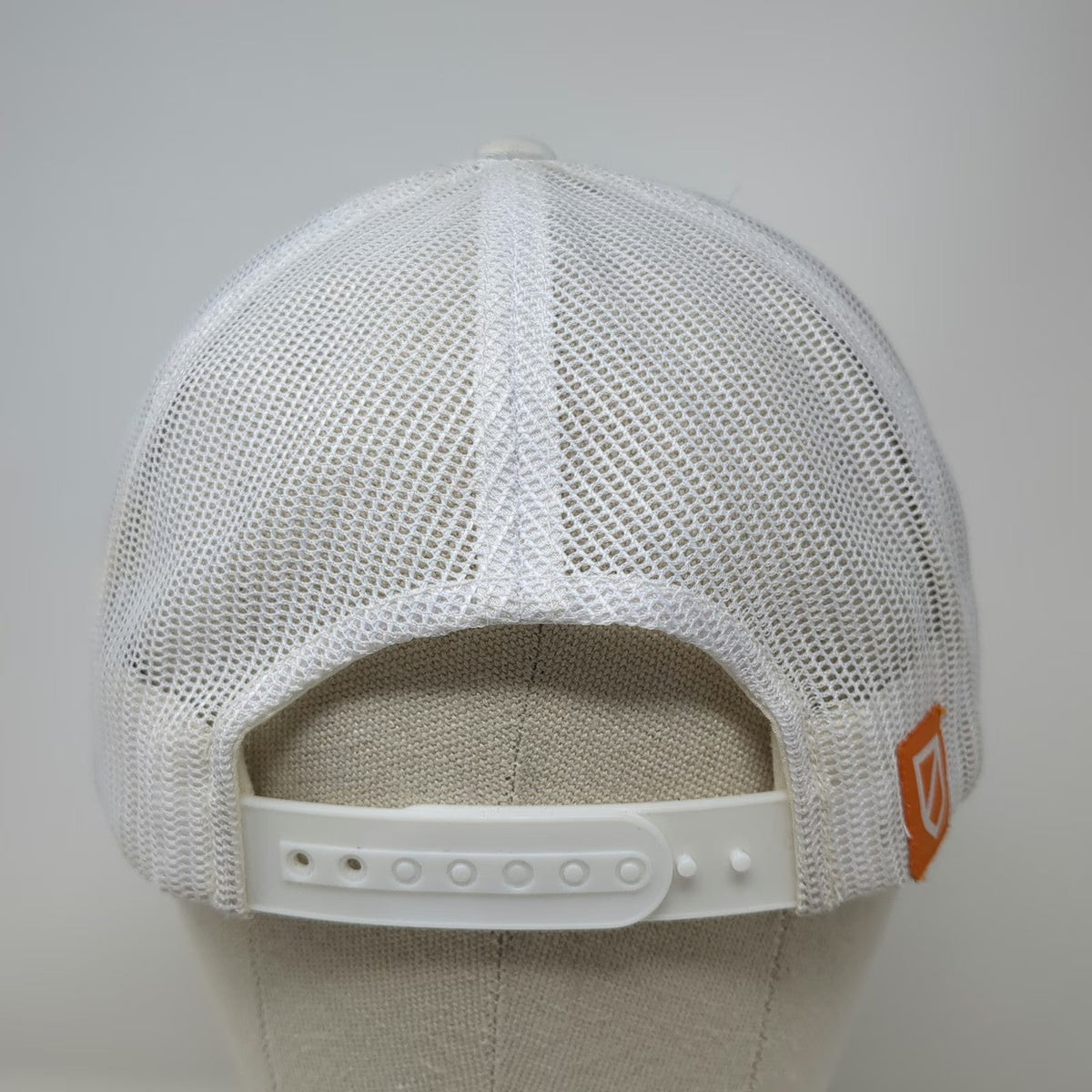 Yupoong Trucker Hat White One Size Vivint Orange Patch Logo Snapback Mesh Bill
