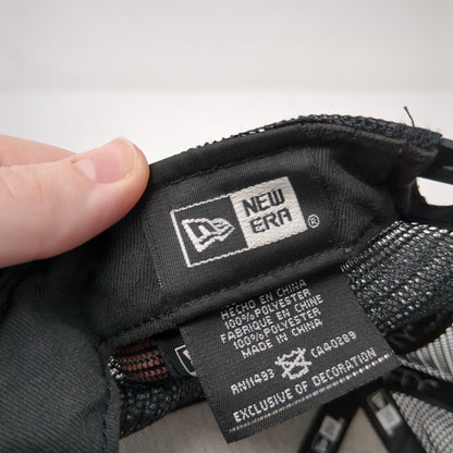 New Era Snapback Mesh Back Trucker Hat Green One Size Embroidered Logo