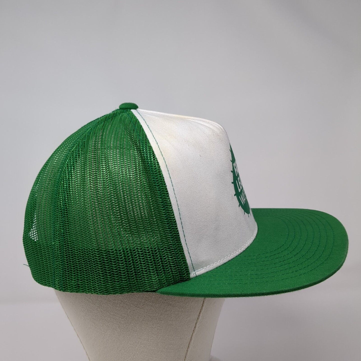 Fat Leaf Water Snapback Mesh Back Trucker Hat Green OSFA Yupoong