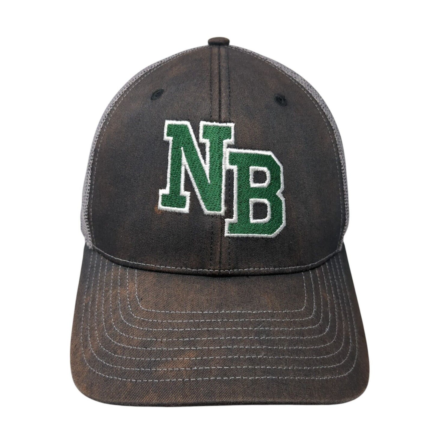 NB Snapback Trucker Hat Black OS Adjustable Embroidered Mesh Back Richardson