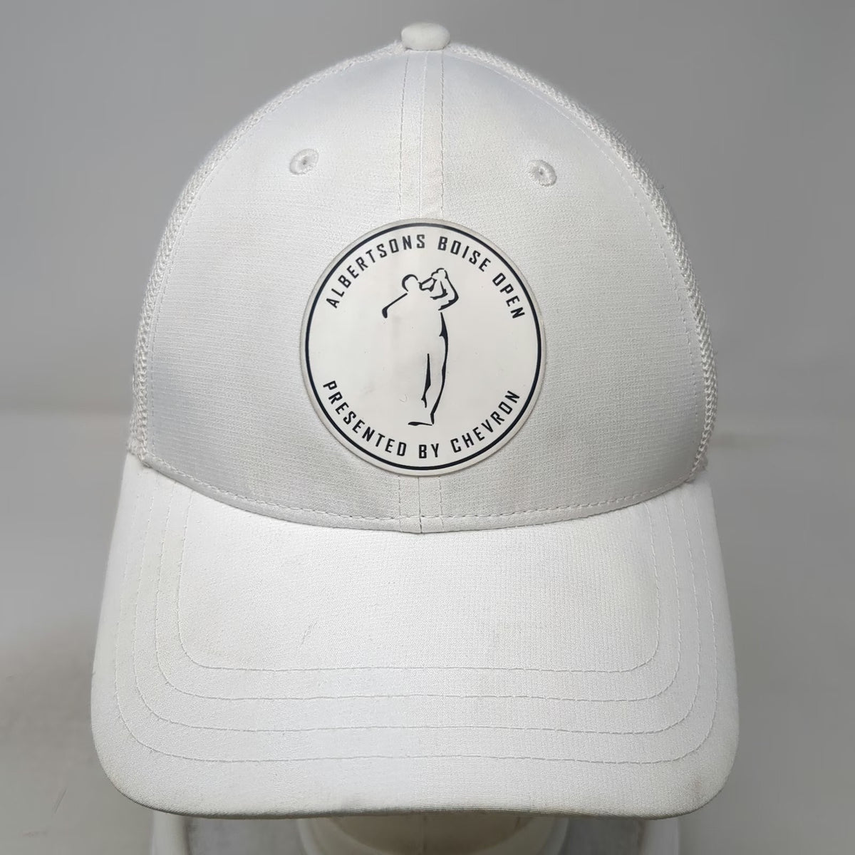 Pukka Baseball Cap White One Size Albertsons Boise Open Golf Mesh Slideback Hat