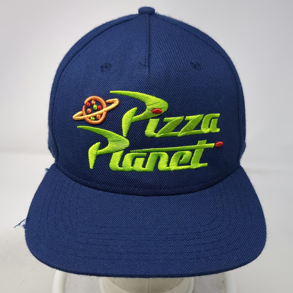 Disney 5 Panel Blue Hat One Size Pizza Planet Toy Story Graphic Snapback