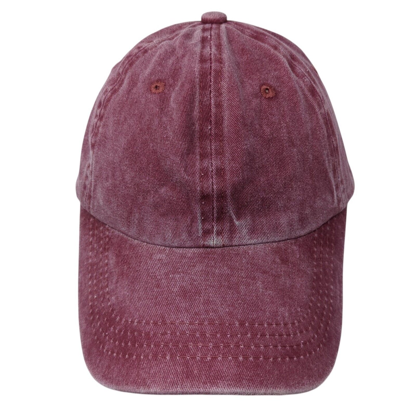 Unbranded Slideback Hat Red One Size Adjustable 6 Panel Vented Holes Blank