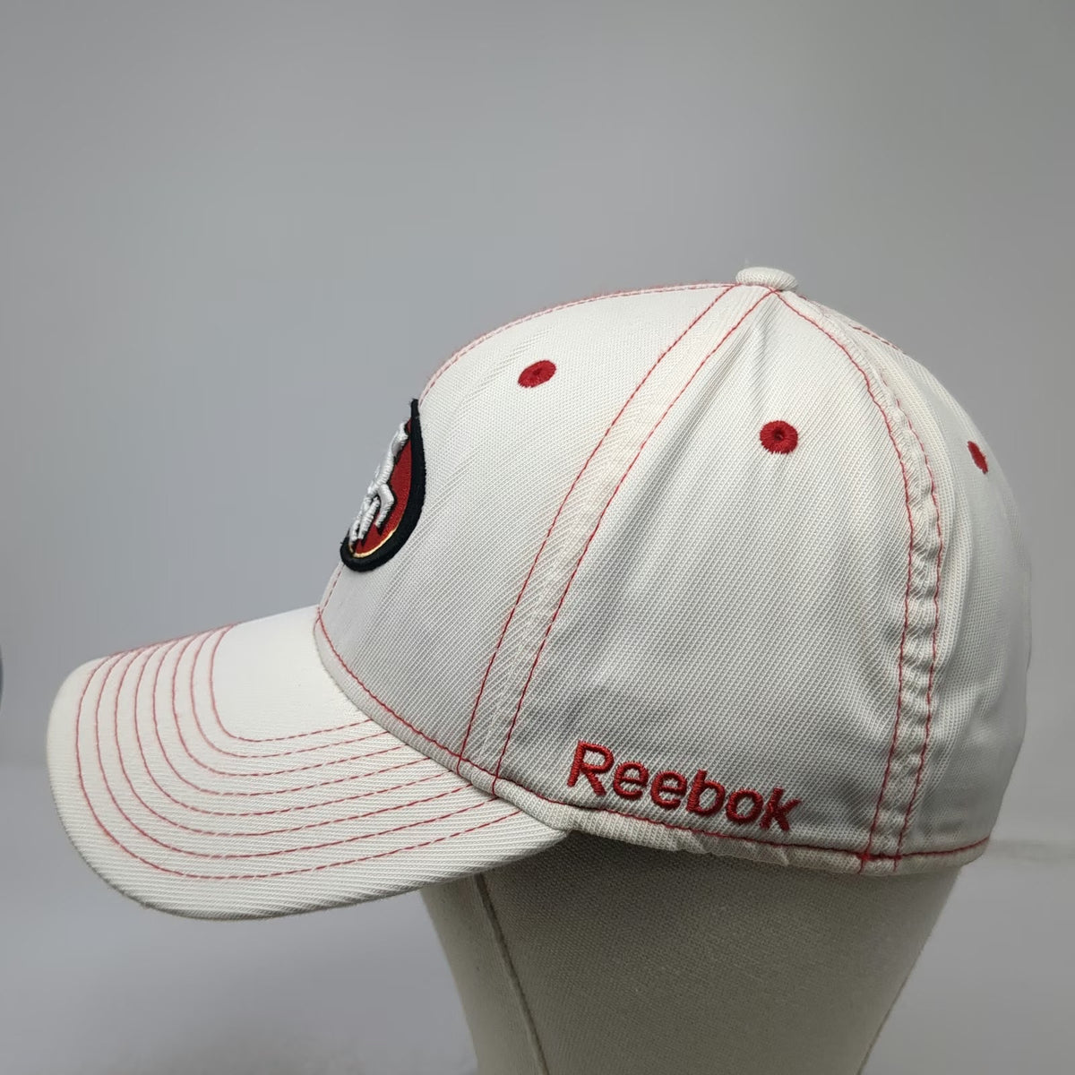 Reebok San Francisco 49ers NFL Cap White M Onfield Equipment Red Stitching Gold