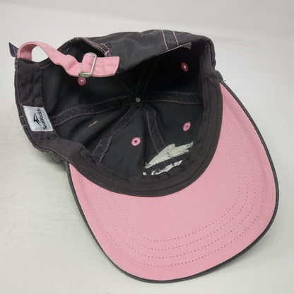 SeaWorld Baseball Cap Gray Pink White OSFM Cotton Contrast Stitching Logo Hat