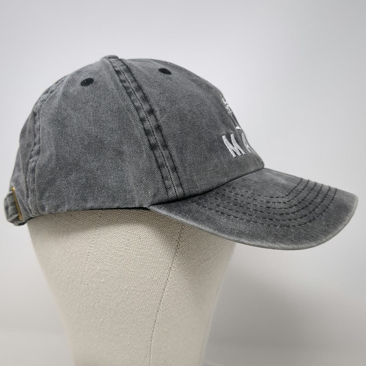 Ace Cap Inc Maui Palm Tree Gray One Size Baseball Cap Hat Embroidered Slideback