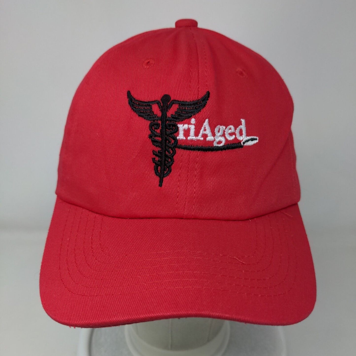 Breakmark Strapback Hat Red One Size Embroidered Pacific Headwear