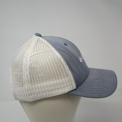 Columbia Logo Snapback Trucker Hat Blue One Size Mesh Back Colorblock