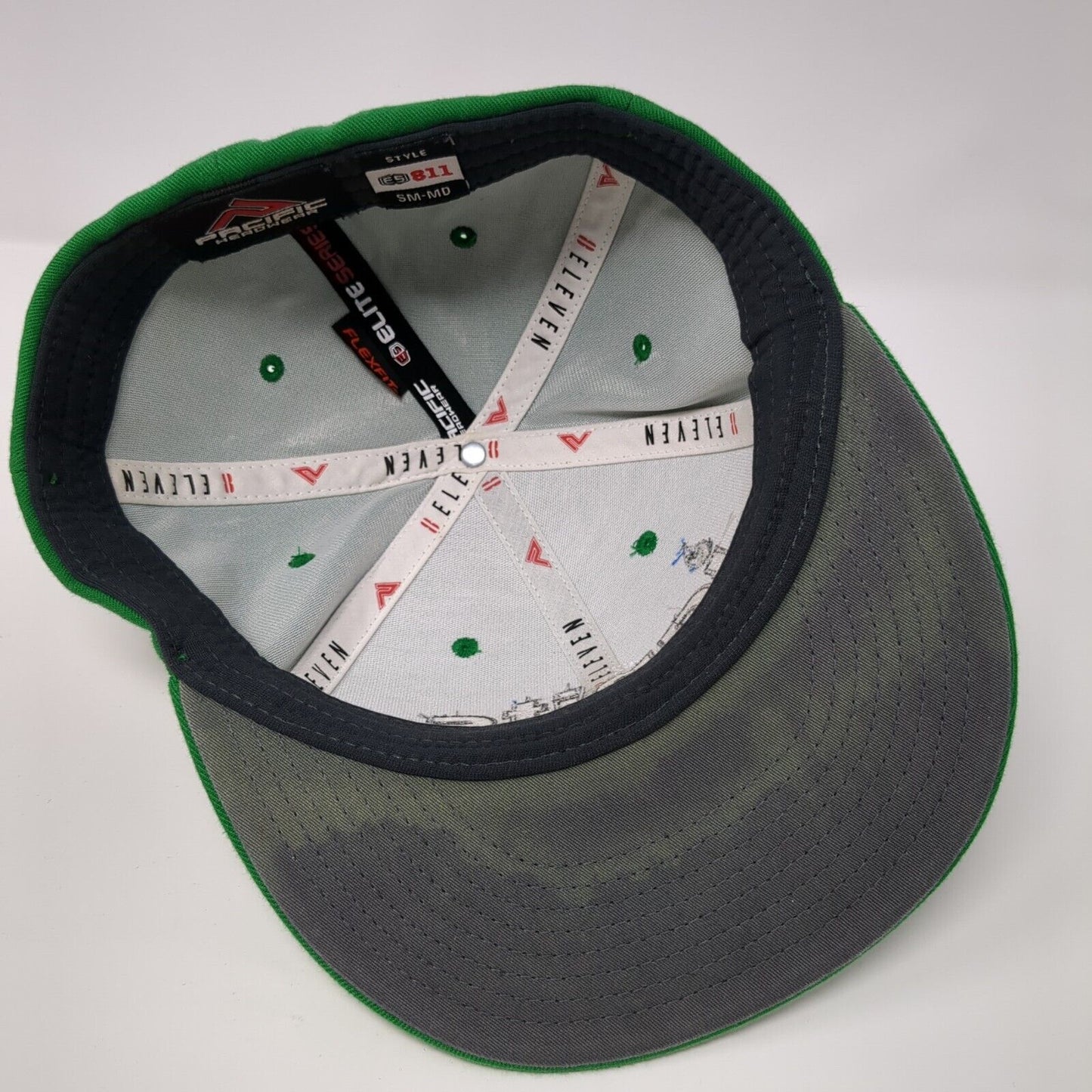 Ignite 811 Fitted Hat Green S/M Flexfit Eleven Elite Series Pacific Headwear