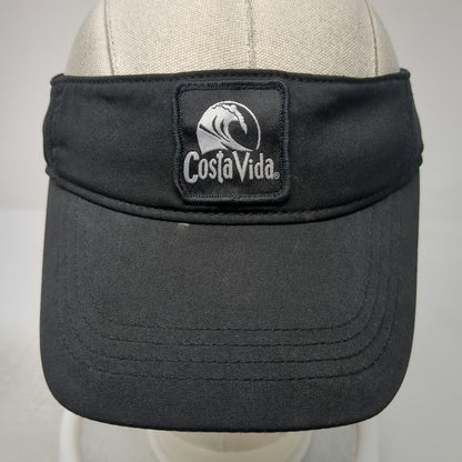 Costa Vida Visor Black One Size Snapback Wave Logo Patch Polyester Beach Hat