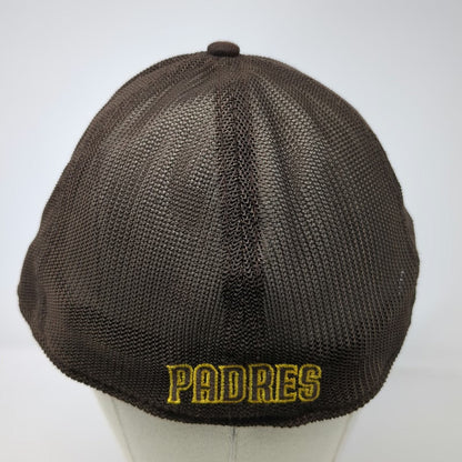 San Diego Padres MLB New Era Baseball Cap Brown L Mesh Back Stretch Fit Hat