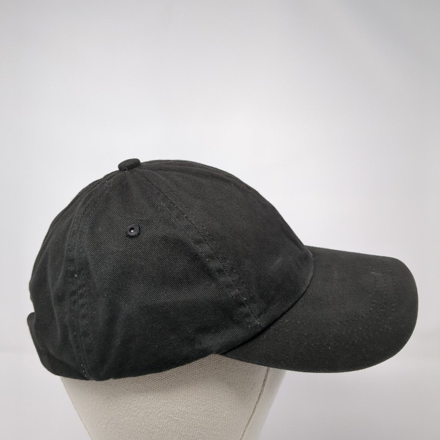 Unbranded Strapback Hat Black One Size Adjustable Vented Holes 6 Panel Blank