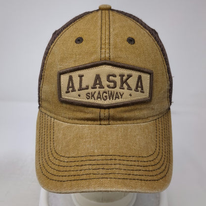 Legacy Trucker Hat Brown One Size Alaska Skagway Patch Mesh Back Snapback Cotton