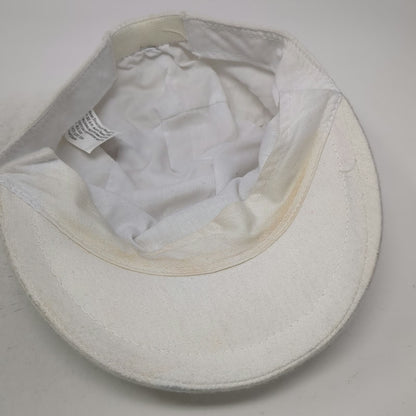 Payless ShoeSource Army Cap White One Size Cotton Ruched Crown Elastic Back Hat