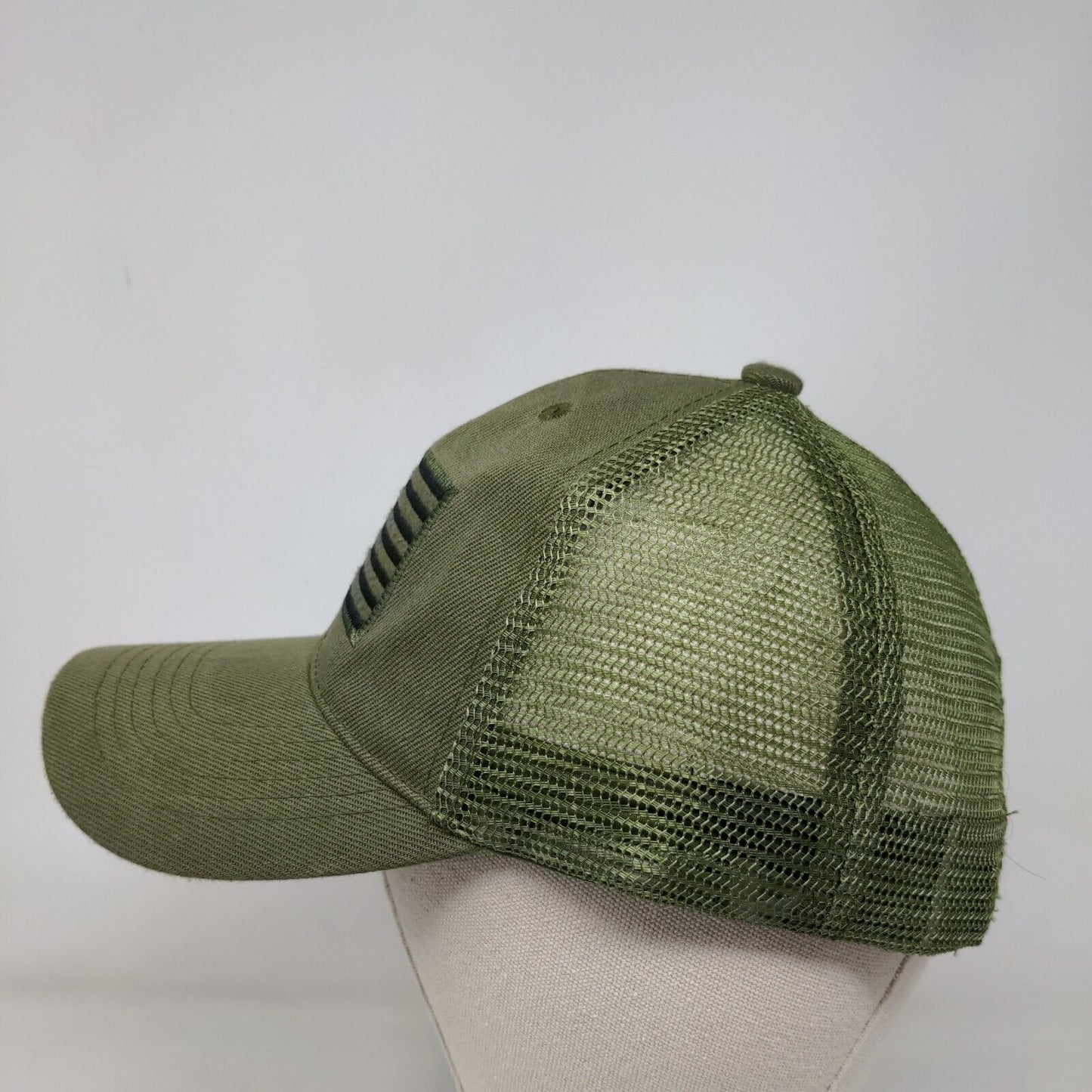 American Flag Snapback Mesh Back Trucker Hat Green One Size Pit Bull