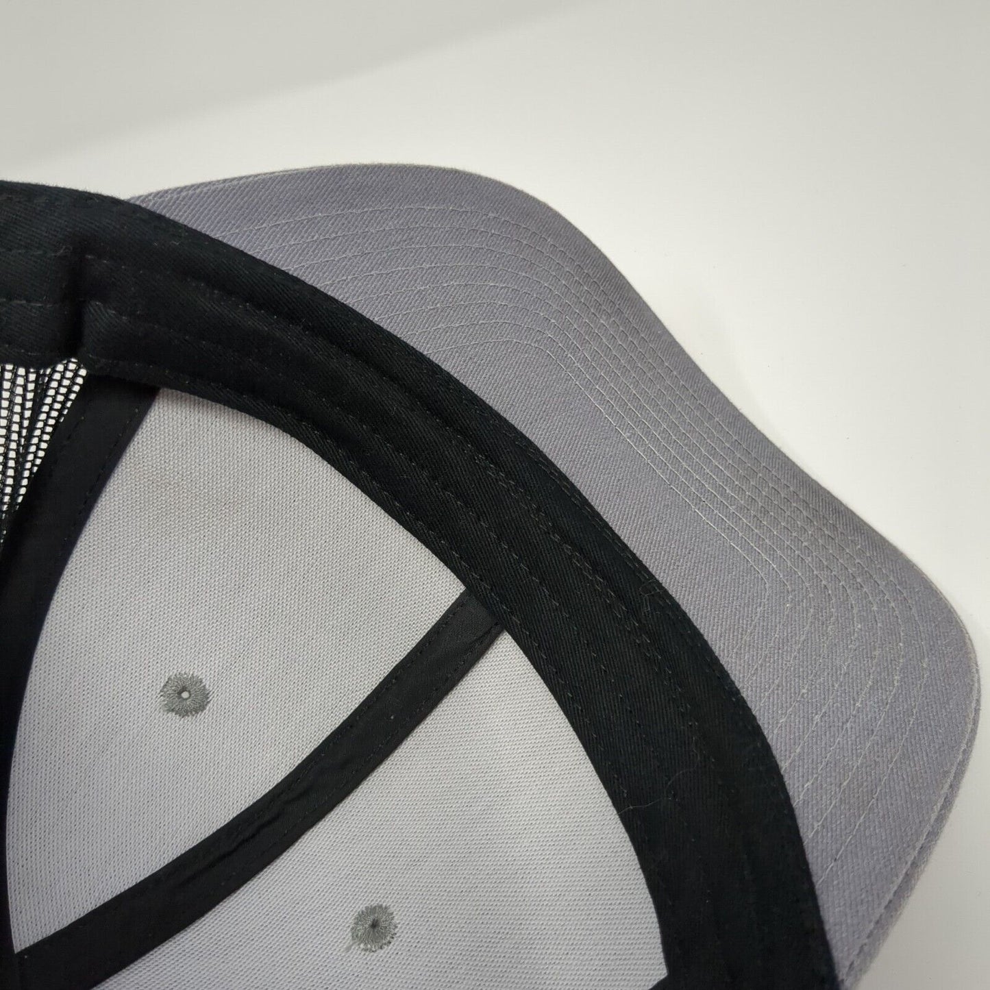 Port Authority Snapback Trucker Hat Gray One Size Adjustable Mesh Back Blank