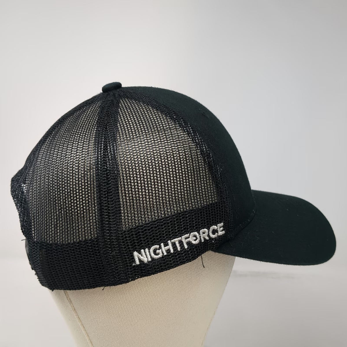 Nightforce Trucker Hat Black One Size Mesh Back Snapback Logo Embroidered Cap