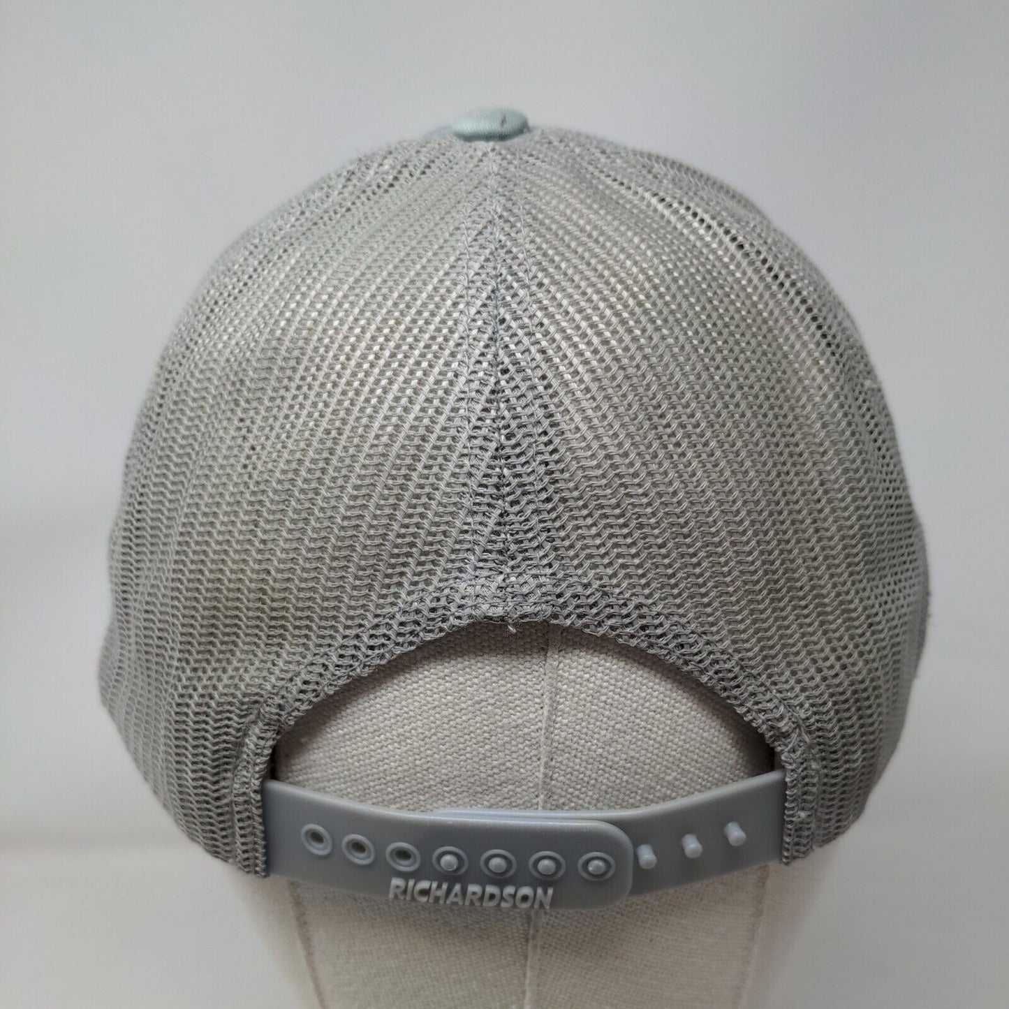 Smith Leather Patch Snapback Mesh Back Trucker Hat Blue M/L Colorblock