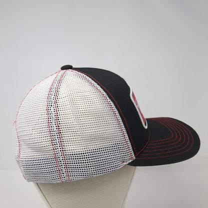 Toyota Trucker Hat Black One Size TRD Patch Red Stitching Graphic Underbrim