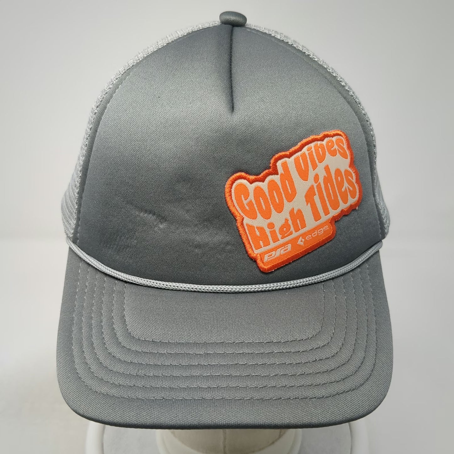 Pacific Headwear Trucker Hat Gray One Size Mesh Snapback Good Vibes High Tides