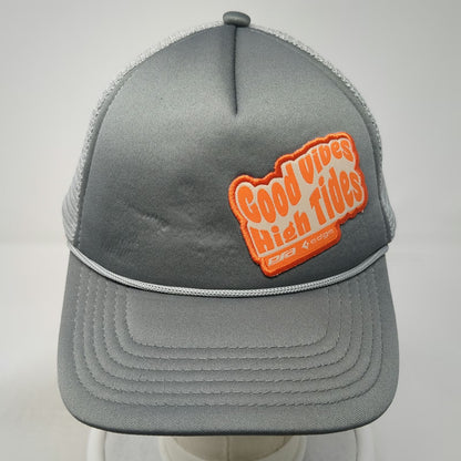 Pacific Headwear Trucker Hat Gray One Size Mesh Snapback Good Vibes High Tides