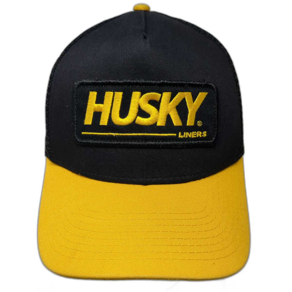 RealTree Trucker Hat Black Yellow One Size Husky Liners Patch Mesh Snapback
