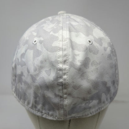 Under Armour Baseball Cap White XL Stretch Fit Camo Flat Brim Embroidered Logo