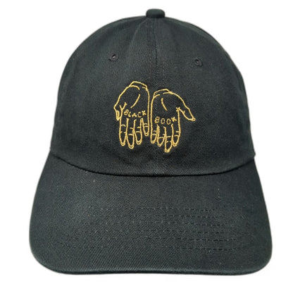 Baseball Cap Black One Size Gold Embroidered Hands Black Book Adjustable Hat