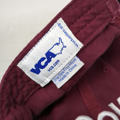 VCA WOOF Baseball Cap Red White One Size Slideback Embroidered Animal Vet Hat