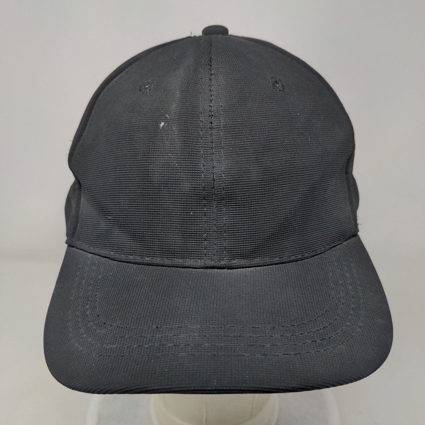 Unbranded Fitted Hat Black One Size Vent Holes 6 Panel Solid Blank