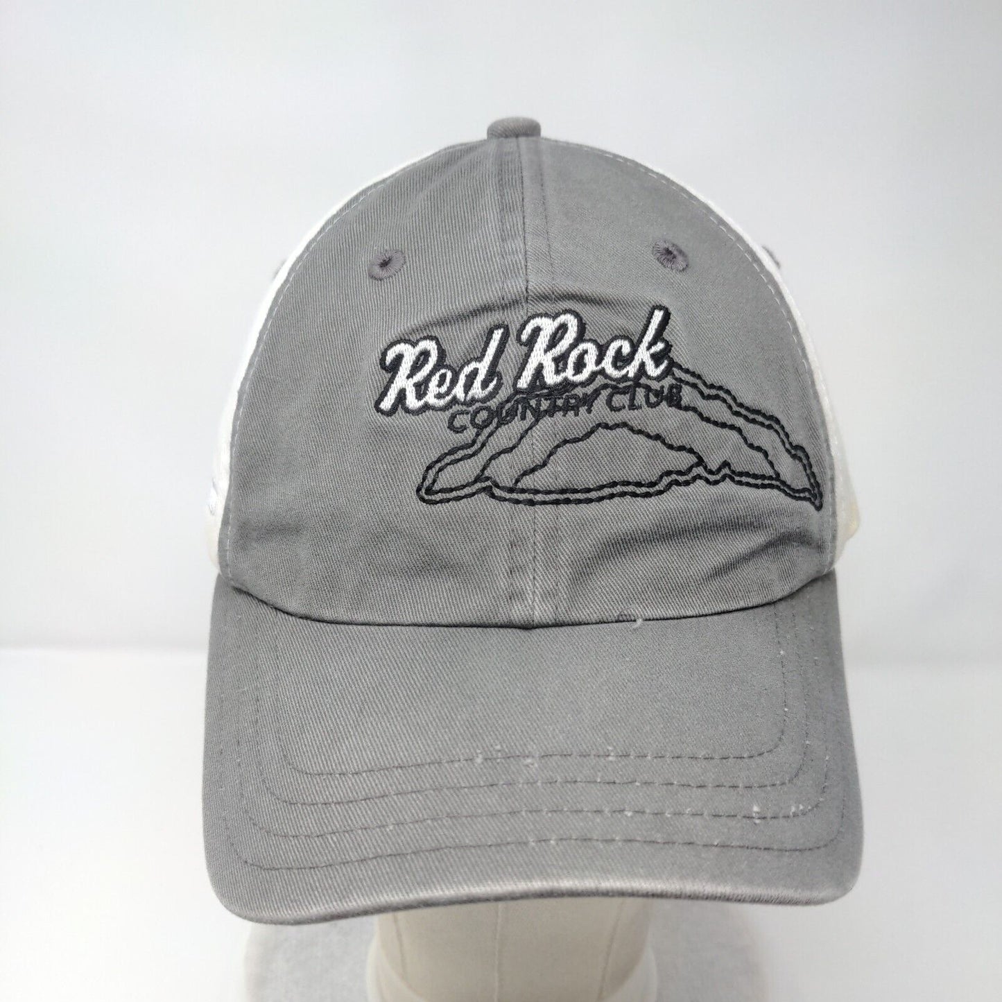 Red Rock Country Club Slideback Hat Gray OSFA Adjustable Embroidered Pukka