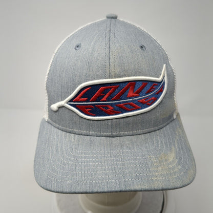 Lane Frost Feather Snapback Trucker Hat Gray One Size Mesh Back 6 Panel