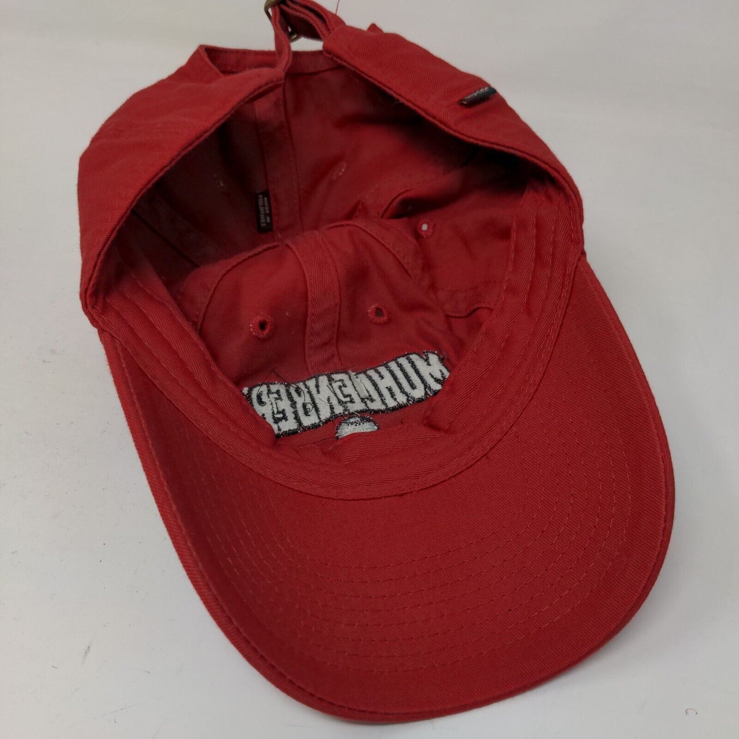 Legacy Men's Slideback Hat Red Embroidered Muhlenberg Baseball Logo Cotton